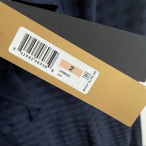 NWT Donna Karan Fit & Flare Checkered dress blue - Picture 13 of 13